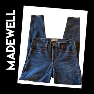 Madewell Women's Skinny Jeans 9" High Rise Stretchy Dark Wash Denim Size 28